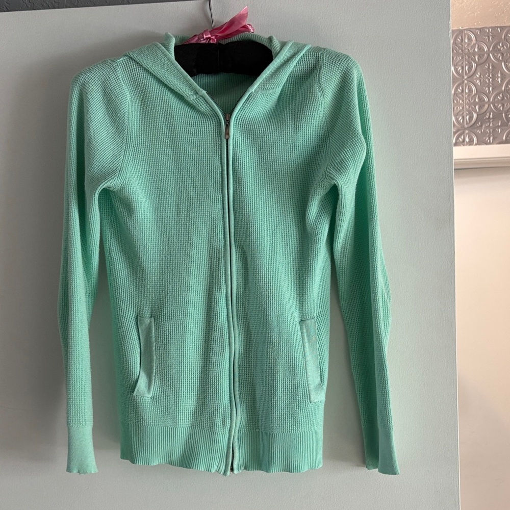 Mint Green Zip-Up Hoodie